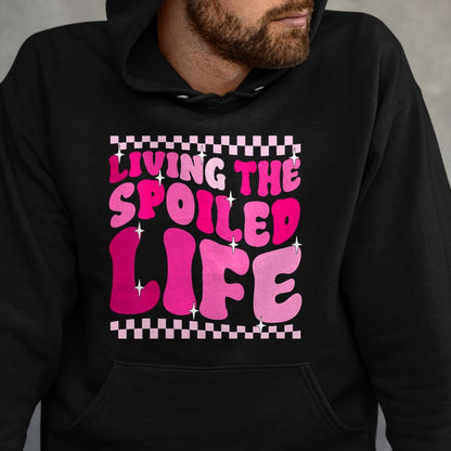 Best Wife Shirt, Wife and Husband Unisex T-Shirt/Hoodie/Sweatshirt HLT00 - Gift for wife T shirt, spoiled wife   Womens Living The Spoiled Life Spoiled Wife V-Neck T-Shirt (1)