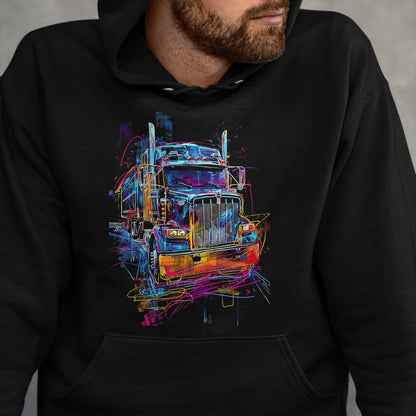 Best Truck Driver Life Shirt, Funny Trucker UnisexT-Shirt/Hoodie/Sweatshirt HLT00 - Trucker American Flag Big Rig Semi-Trailer Truck Driver T-Shirt