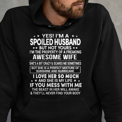 Best Wife Shirt, Wife and Husband Unisex T-Shirt/Hoodie/Sweatshirt HLT00 - Gift for wife T shirt, spoiled wife   Yes I'm A Spoiled Husband Love My Wife So Much Anniversary T-S