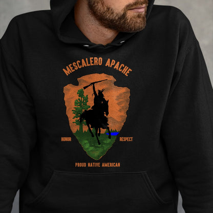 Native American T-Shirts, Vintage Native American Unisex T-Shirt/Hoodie/Sweatshirt HLT00 - MESCALERO APACHE Tribe Native American Indian Retro Arrow