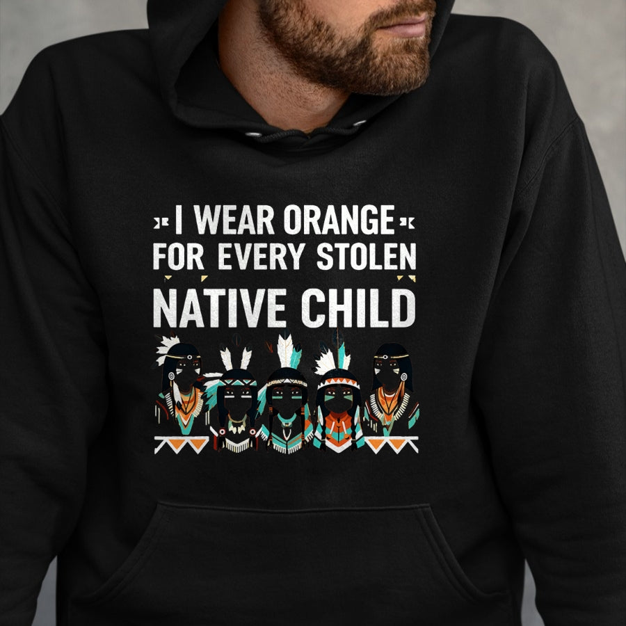 Native American T-Shirts, Vintage Native American Unisex T-Shirt/Hoodie/Sweatshirt HLT00 - I Wear Orange For Every American Native Child Indian Pride (2)