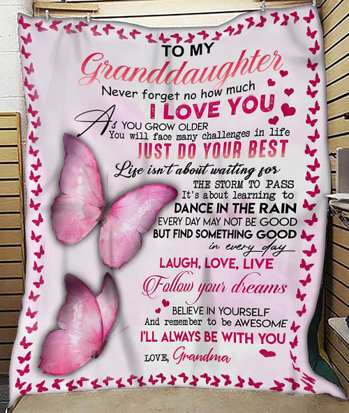 Special Gift For Your Granddaughter Blanket - From Grandma (SKUB12-176)
