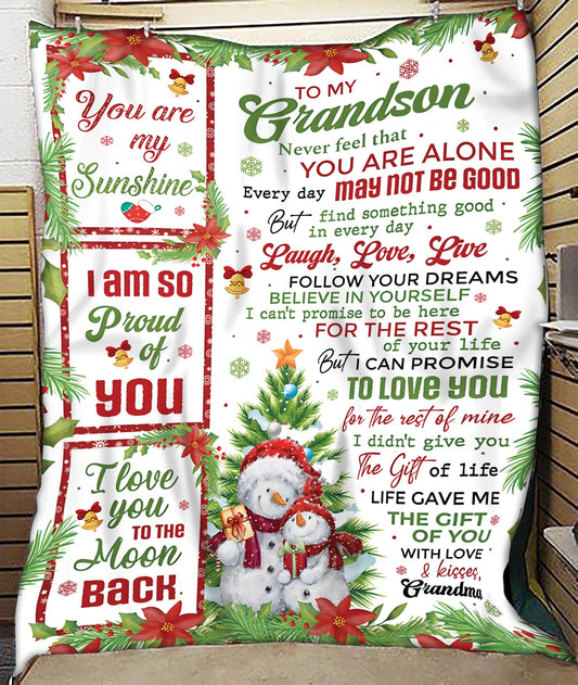 BLANKET FOR GRANDSON – COMFORT & WARMTH CHRISTMAS GIFT FROM GRANDMA  Sherpa Fleece Quilt Blanket NTTD00 (SKUB10-183)