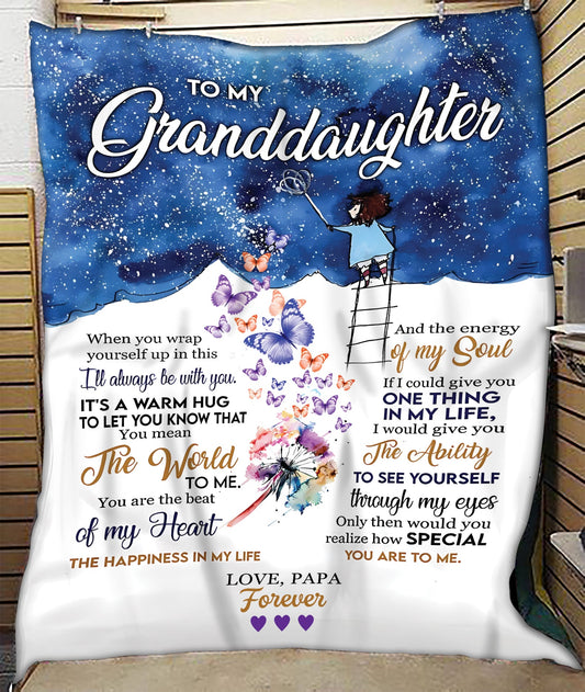 TO MY GRANDDAUGHTER - GIFT FOR GRANDDAUGHTER - Sherpa Fleece Blanket (SKUB10-82)