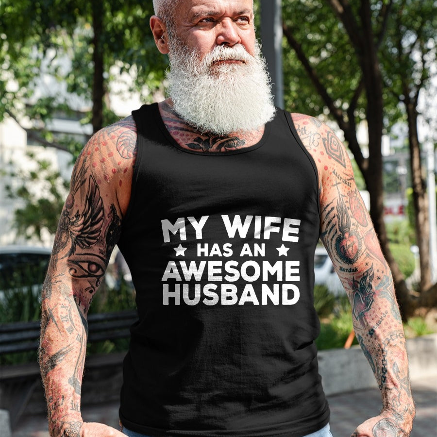 Best Wife Shirt, Wife and Husband Unisex T-Shirt/Hoodie/Sweatshirt HLT00 - My Wife Has An Awesome Husband T-Shirt (7)