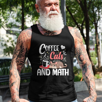 Cat Love Shirt, Funny Cat Lover Gift UnisexT-Shirt/Hoodie/Sweatshirt HLT00 - I Love Math Cats And Coffee Heart Mathematics Teacher T-Shirt