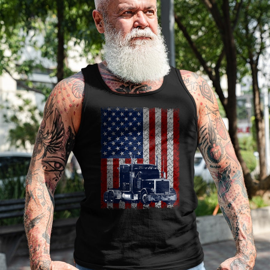 Best Truck Driver Life Shirt, Funny Trucker UnisexT-Shirt/Hoodie/Sweatshirt HLT00 - Truck Driver American Flag Patriotic Trucker T-Shirt