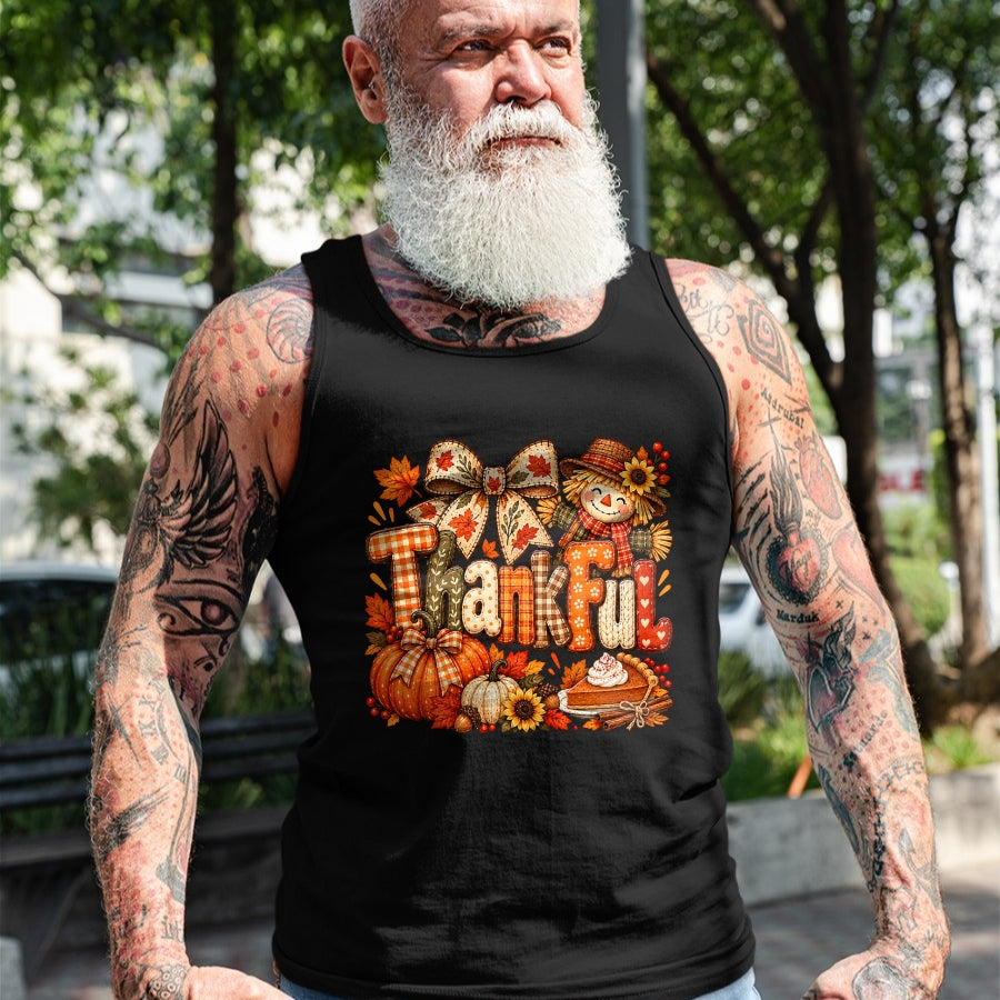 Best Thanksgiving Family Shirt , Funny Thanksgiving UnisexT-Shirt/Hoodie/Sweatshirt HLT00 - Thankful Thanksgiving Fall Scarecrow Pumpkin Autumn Harvest T-Shirt