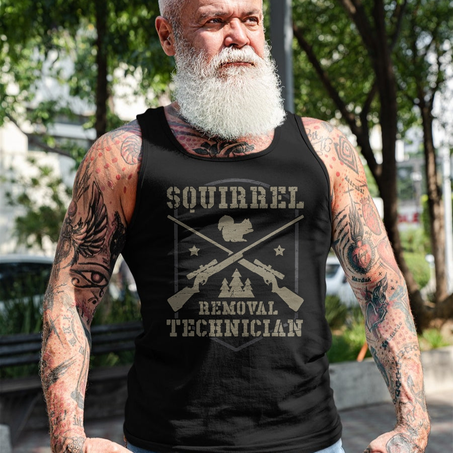 Funny Hunting Shirt, Gift For Hunting Lover Unisex T-Shirt/Hoodie/Sweatshirt HLT00 - Squirrel Removal Technician Squirrel Hunting Squirrel Hunter T-Shirt