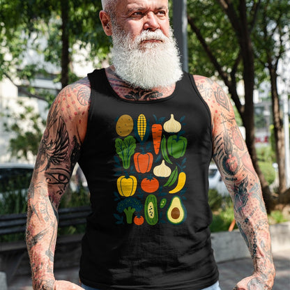 Best Farmer Life Shirt, Funny Farmer UnisexT-Shirt/Hoodie/Sweatshirt HLT00 - Retro Vegetable Garden Pattern Veggie Farmer Market Vegan Long Sleeve T-Shirt