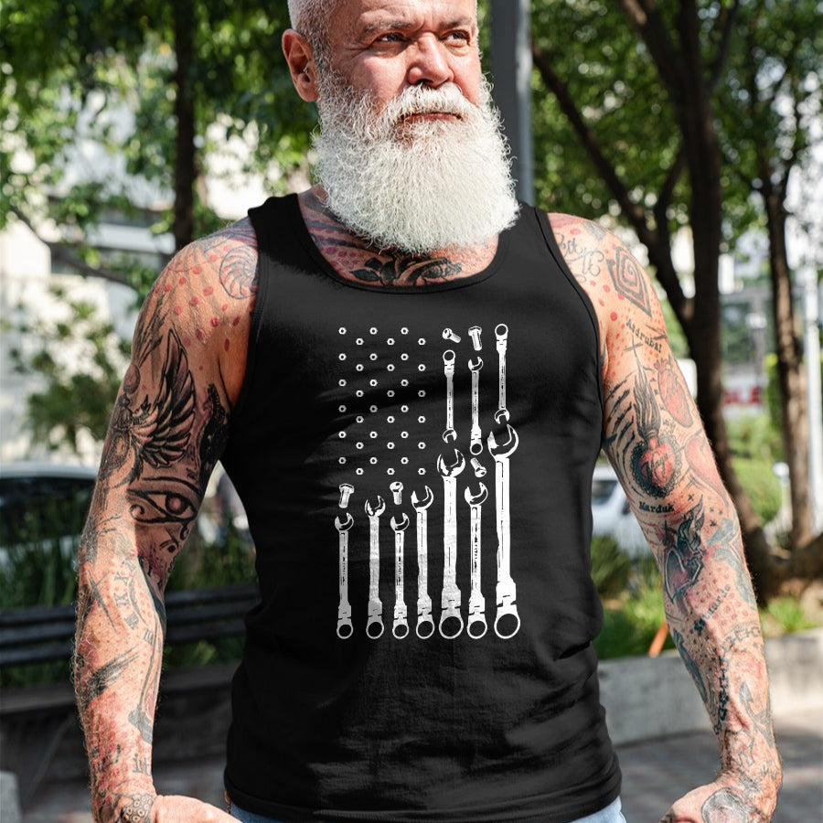 Best Mechanic Life Shirt, Funny Mechanic UnisexT-Shirt/Hoodie/Sweatshirt HLT00 - Mechanic Flag American Patriotic Flag Car Mechanic USA Flag T-Shirt