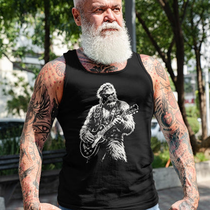 Guitar Lover Shirt, Funny Guitar UnisexT-Shirt/Hoodie/Sweatshirt HLT00 - Vintage Bigfoot Playing Guitar Funny Sasquatch Rock Music T-Shirt (1)
