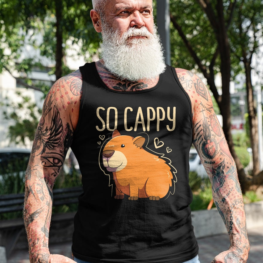 Cute Capybara Shirt, Funny Capybara Unisex T-Shirt/Hoodie/Sweatshirt HLT00 - Funny Capybara So Cappy T-Shirt