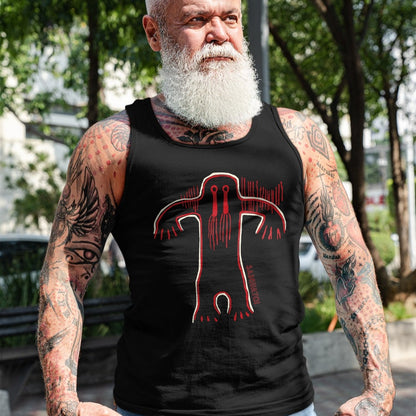 Native American T-Shirts, Vintage Native American Unisex T-Shirt/Hoodie/Sweatshirt HLT00 - Native American Bigfoot -Sasquatch Petroglyph Cave Art