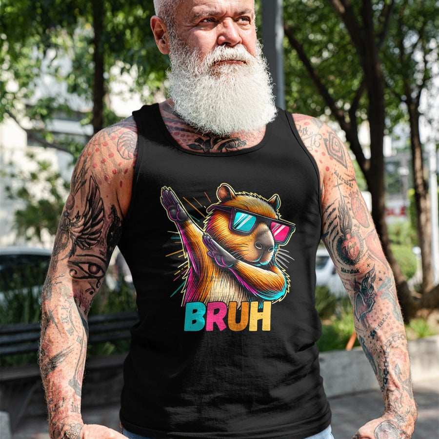 Cute Capybara Shirt, Funny Capybara Unisex T-Shirt/Hoodie/Sweatshirt HLT00 - Funny Dabbing Capy Bruh Teens Youth Kids Meme Rodent Lovers T-Shirt