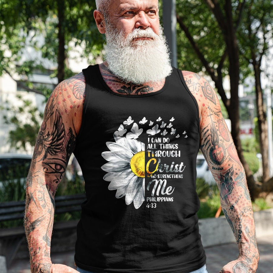 Christian Tee, Christian Faith Unisex T-Shirt/Hoodie/Sweatshirt HLT00 - I Can Do All Things Through Christ - Daisy Flower Religious T-Shirtrist - Christian Gift T-Shirt T-Shirt (Copy)