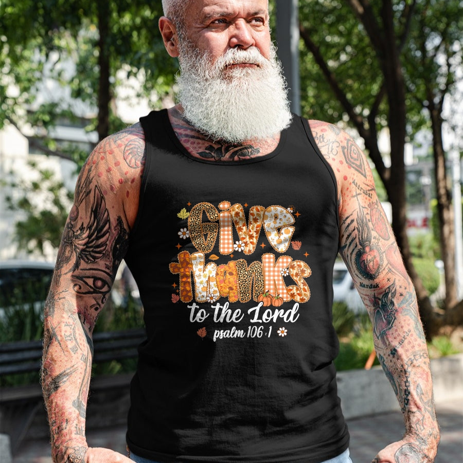 Best Thanksgiving Family Shirt , Funny Thanksgiving UnisexT-Shirt/Hoodie/Sweatshirt HLT00 - Give Thanks to The Lord Pumpkin Floral Fall Christian Autumn T-Shirt