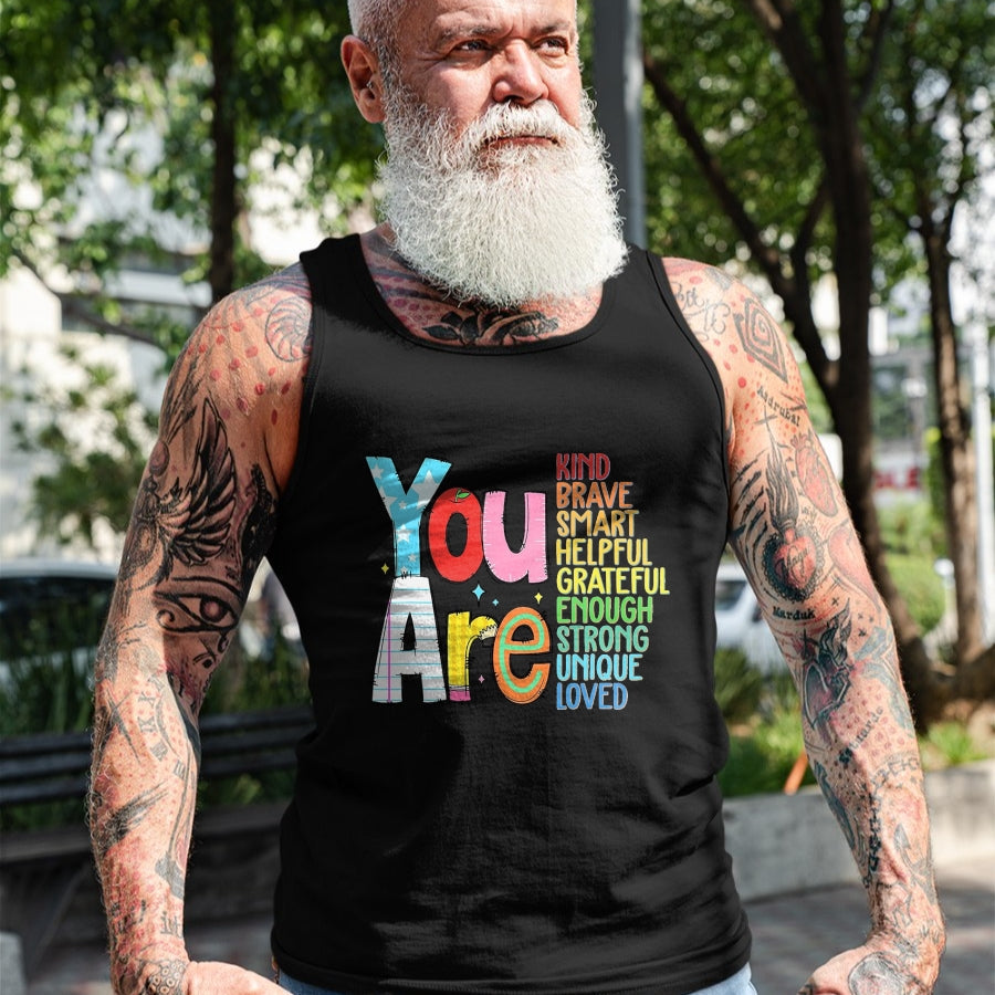 Best Student Shirt, Funny Back To School UnisexT-Shirt/Hoodie/Sweatshirt HLT00 - You are SMART Brave Strong Kind Loved Motivation Teacher Kid T-Shirt, Men, Black, 3X-Large