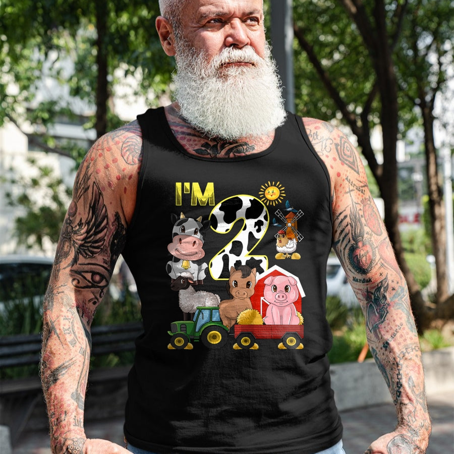 Best Farmer Life Shirt, Funny Farmer UnisexT-Shirt/Hoodie/Sweatshirt HLT00 - Kids Farm Animals Tractor 2nd Birthday 2 Year Old Birthday Party T-Shirt