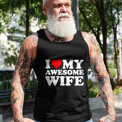 Best Wife Shirt, Wife and Husband Unisex T-Shirt/Hoodie/Sweatshirt HLT00 - I Love My Awesome Wife T-Shirt with Heart T-Shirt