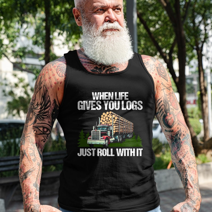 Best Truck Driver Life Shirt, Funny Trucker UnisexT-Shirt/Hoodie/Sweatshirt HLT00 - Log Truck Driver Timber Lorry Funny Logging Truck T-Shirt (1)