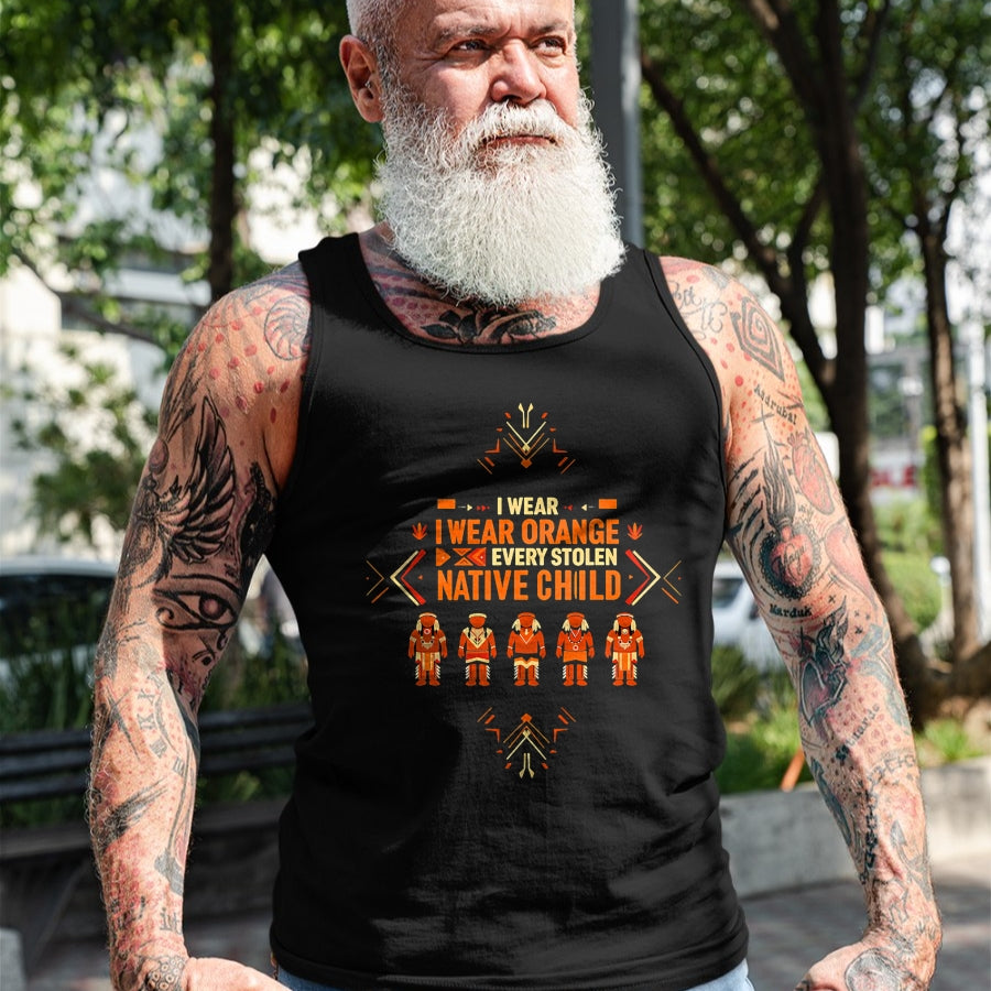Native American T-Shirts, Vintage Native American Unisex T-Shirt/Hoodie/Sweatshirt HLT00 - I Wear Orange For Every American Native Child