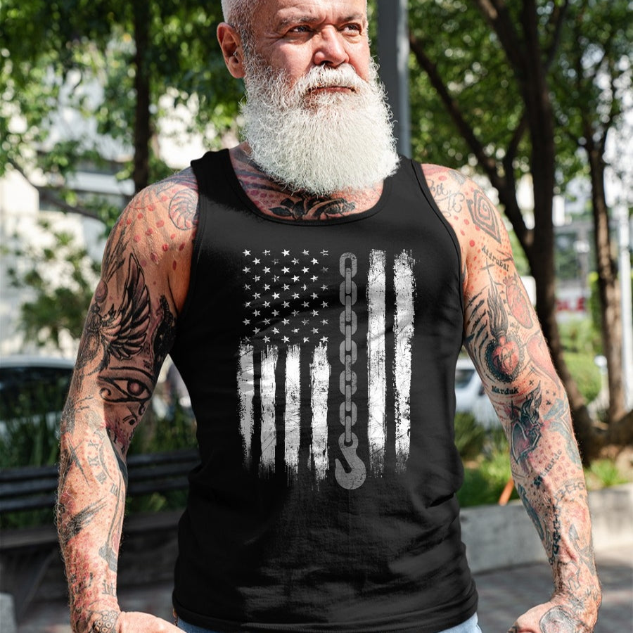 Best Truck Driver Life Shirt, Funny Trucker UnisexT-Shirt/Hoodie/Sweatshirt HLT00 - Tow Truck Driver Gift Men USA Flag Towing Hook for US T-Shirt