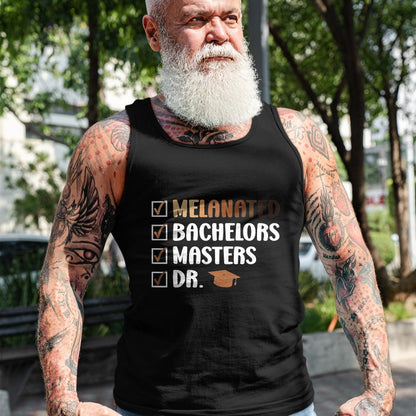 Best Doctor Shirt, Funny Doctor UnisexT-Shirt/Hoodie/Sweatshirt HLT00 - MELANATED Bachelors Masters DR. Doctor Graduation T-Shirt, Men, Black, 3X-Large
