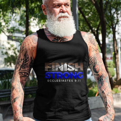 Christian Tee, Christian Faith Unisex T-Shirt/Hoodie/Sweatshirt HLT00 - Finish Strong Christian Jesus Apparel T Shirt Gift Blue T-Shirt