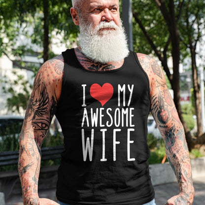 Best Wife Shirt, Wife and Husband Unisex T-Shirt/Hoodie/Sweatshirt HLT00 - Husband Birthday Gifts - I Love My Awesome Wife Long Sleeve T-Shirt