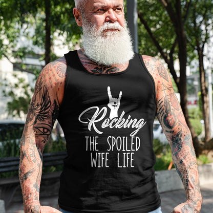 Best Wife Shirt, Wife and Husband Unisex T-Shirt/Hoodie/Sweatshirt HLT00 - Gift for wife T shirt, spoiled wife   Women's Rocking Spoiled Wife Life Rock On Spoiled Wife T-Shirt