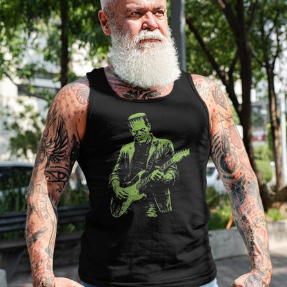 Guitar Lover Shirt, Funny Guitar UnisexT-Shirt/Hoodie/Sweatshirt HLT00 - Frankenstein Playing Guitar T-Shirt, Men, Black, X-Large