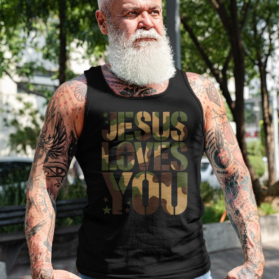 Best Thanksgiving Family Shirt , Funny Thanksgiving UnisexT-Shirt/Hoodie/Sweatshirt HLT00 - Camo Jesus Loves You Camouflage Christian Saying Religious T-Shirt