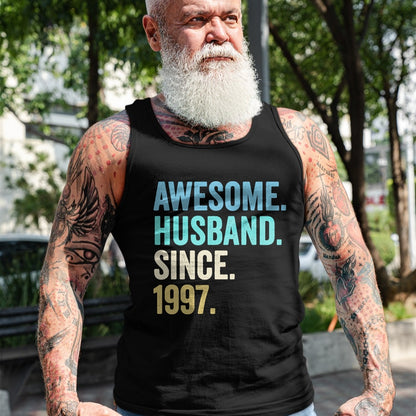 Best Wife Shirt, Wife and Husband Unisex T-Shirt/Hoodie/Sweatshirt HLT00 - Awesome Husband Since 1997 27th wedding anniversary 27 years T-Shirt