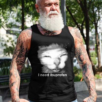 Cat Love Shirt, Funny Cat Lover Gift UnisexT-Shirt/Hoodie/Sweatshirt HLT00 - I Need Ibuprofen Funny Vintage Graphic Cat Meme T-Shirt