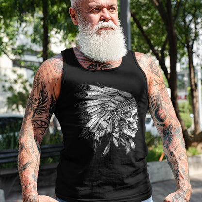 Native American T-Shirts, Vintage Native American Unisex T-Shirt/Hoodie/Sweatshirt HLT00 - American Motorcycle Skull Native Indian Eagle Chief Vintage