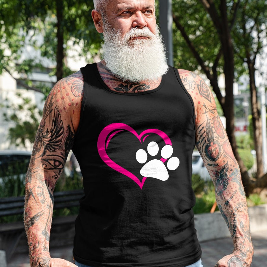 Cat Love Shirt, Funny Cat Lover Gift UnisexT-Shirt/Hoodie/Sweatshirt HLT00 - Cute I Love My Dog Puppy Cat Paw Heart T-Shirt (1)