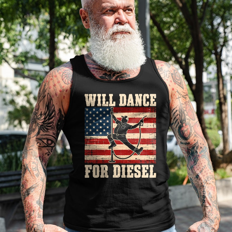 Best Truck Driver Life Shirt, Funny Trucker UnisexT-Shirt/Hoodie/Sweatshirt HLT00 - Will Dance for Diesel Funny Truck Driver Automotive Humor T-Shirt (1)
