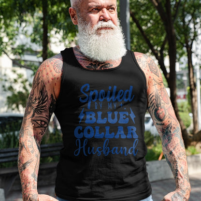 Best Wife Shirt, Wife and Husband Unisex T-Shirt/Hoodie/Sweatshirt HLT00 - Gift for wife T shirt, spoiled wife   Spoiled By My Blue Collar husband groovy Blue Collar wife Pull (1)