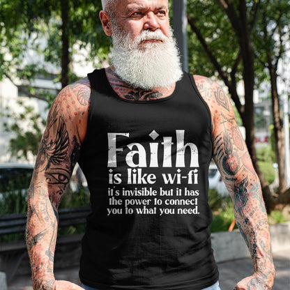 Christian Tee, Christian Faith Unisex T-Shirt/Hoodie/Sweatshirt HLT00 - Faith Is Like Wifi God Jesus Religious Christian Men Women T-Shirt