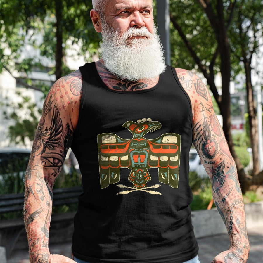 Native American T-Shirts, Vintage Native American Unisex T-Shirt/Hoodie/Sweatshirt HLT00 - vintage Native American Indian Totem Bird Art