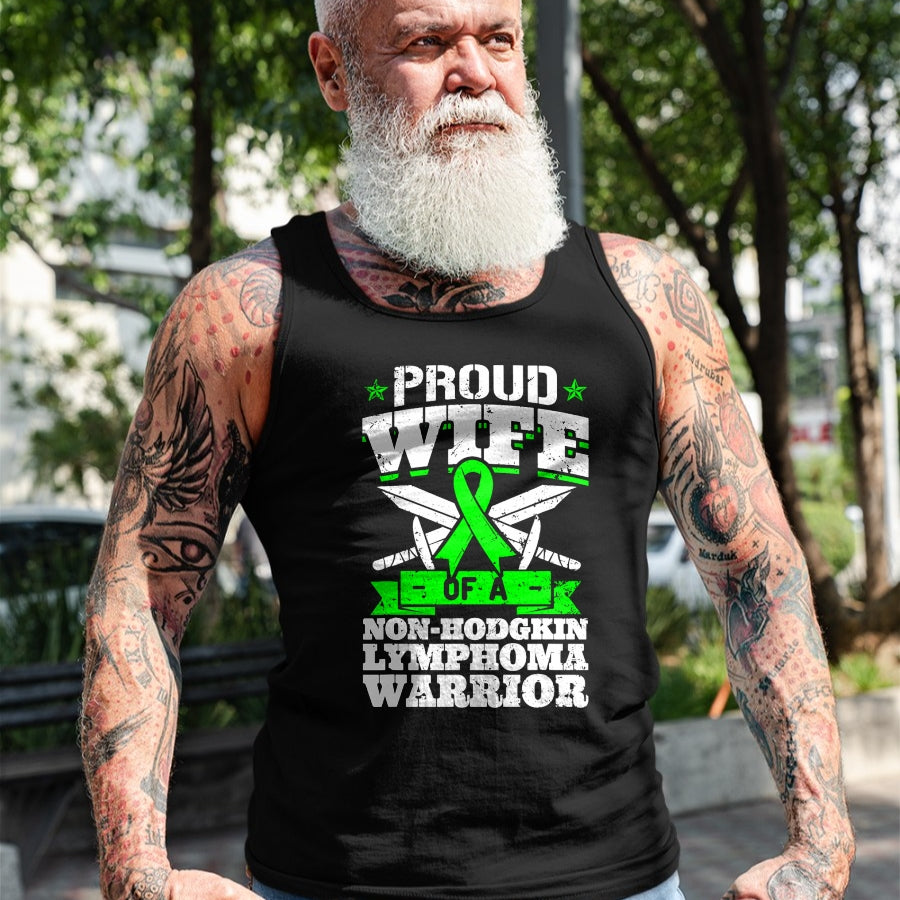 Best Wife Shirt, Wife and Husband Unisex T-Shirt/Hoodie/Sweatshirt HLT00 - Gift for wife T shirt, lucky wife   Proud Wife Of A Non-Hodgkin Lymphoma Warrior Awareness T-Shirt