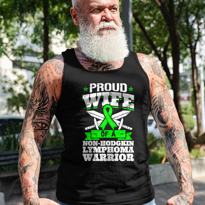 Best Wife Shirt, Wife and Husband Unisex T-Shirt/Hoodie/Sweatshirt HLT00 - Gift for wife T shirt, lucky wife   Proud Wife Of A Non-Hodgkin Lymphoma Warrior Awareness T-Shirt