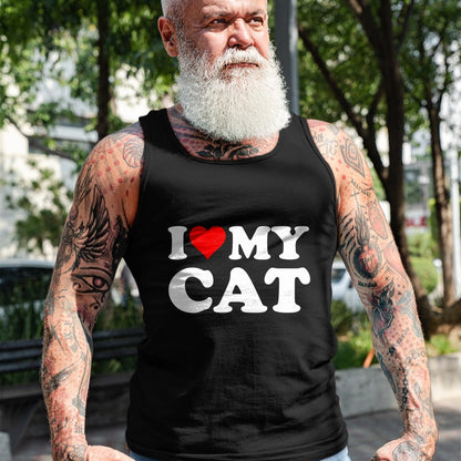 Cat Love Shirt, Funny Cat Lover Gift UnisexT-Shirt/Hoodie/Sweatshirt HLT00 - Red Heart I Love My Cat T-Shirt