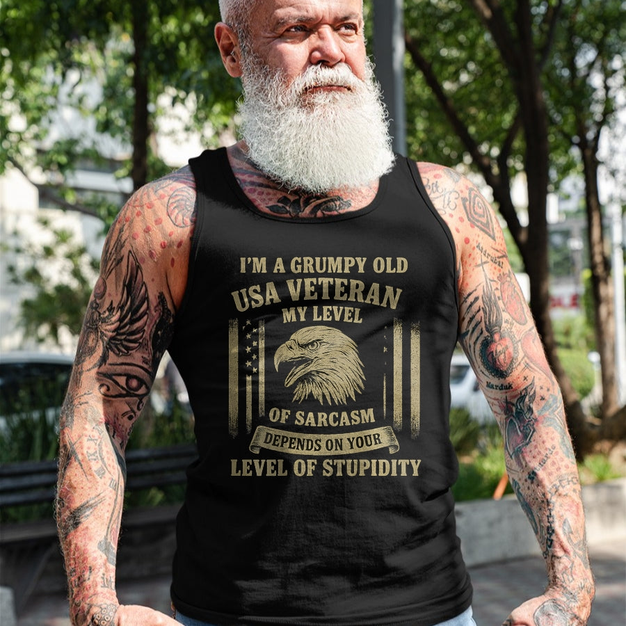 Proud Veteran Shirt, Funny Veteran UnisexT-Shirt/Hoodie/Sweatshirt HLT00 - Grumpy Old USA Veteran T-Shirt