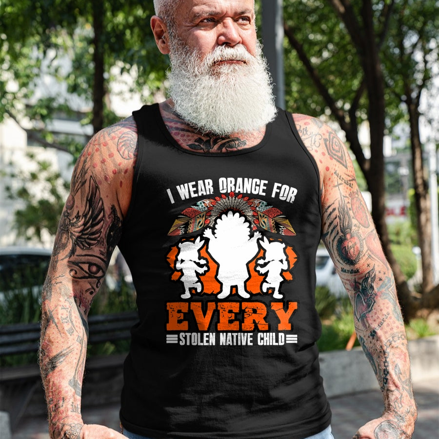 Native American T-Shirts, Vintage Native American Unisex T-Shirt/Hoodie/Sweatshirt HLT00 - Indian Pride Native American Wear Orange For Native Child
