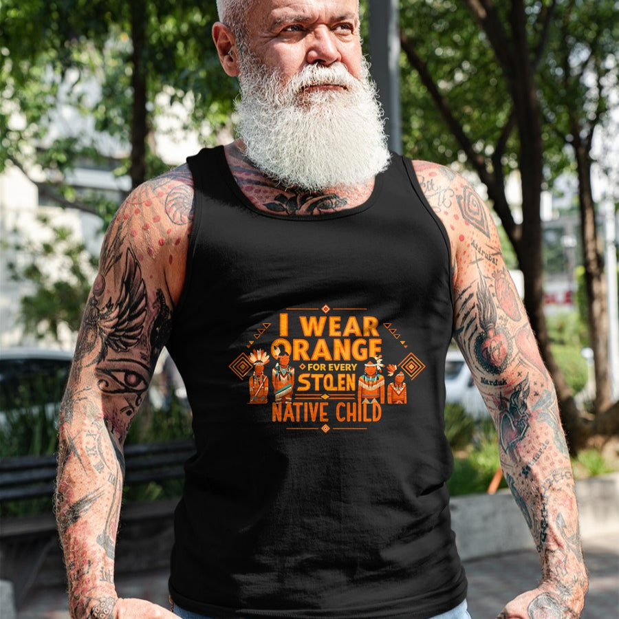 Native American T-Shirts, Vintage Native American Unisex T-Shirt/Hoodie/Sweatshirt HLT00 - I Wear Orange For Every American Native Child Indian