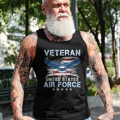 Proud Veteran Shirt, Funny Veteran UnisexT-Shirt/Hoodie/Sweatshirt HLT00 - Proud US Air Force Veteran USA Flag Patriotic Vintage Mens T-Shirt