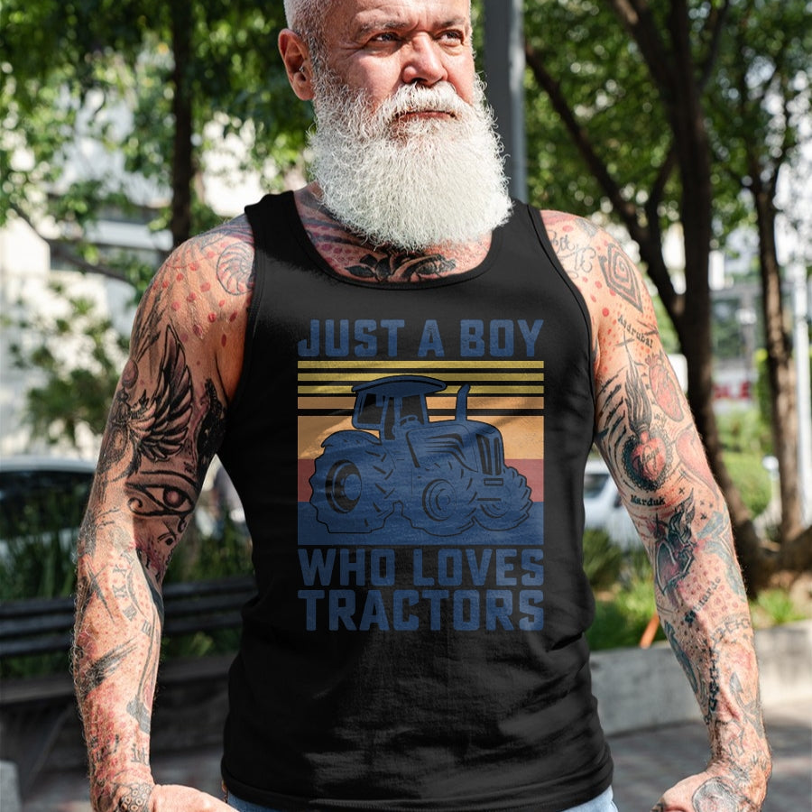 Best Farmer Life Shirt, Funny Farmer UnisexT-Shirt/Hoodie/Sweatshirt HLT00 - Kids Farm Just a Boy Who Loves Tractors, Farmers, Toddlers, Boys T-Shirt