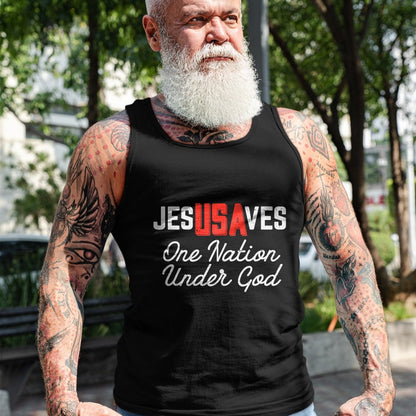 Christian Tee, Christian Faith Unisex T-Shirt/Hoodie/Sweatshirt HLT00 - Jesus Saves USA One Nation Under God Jesus Christian Gift T-Shirt